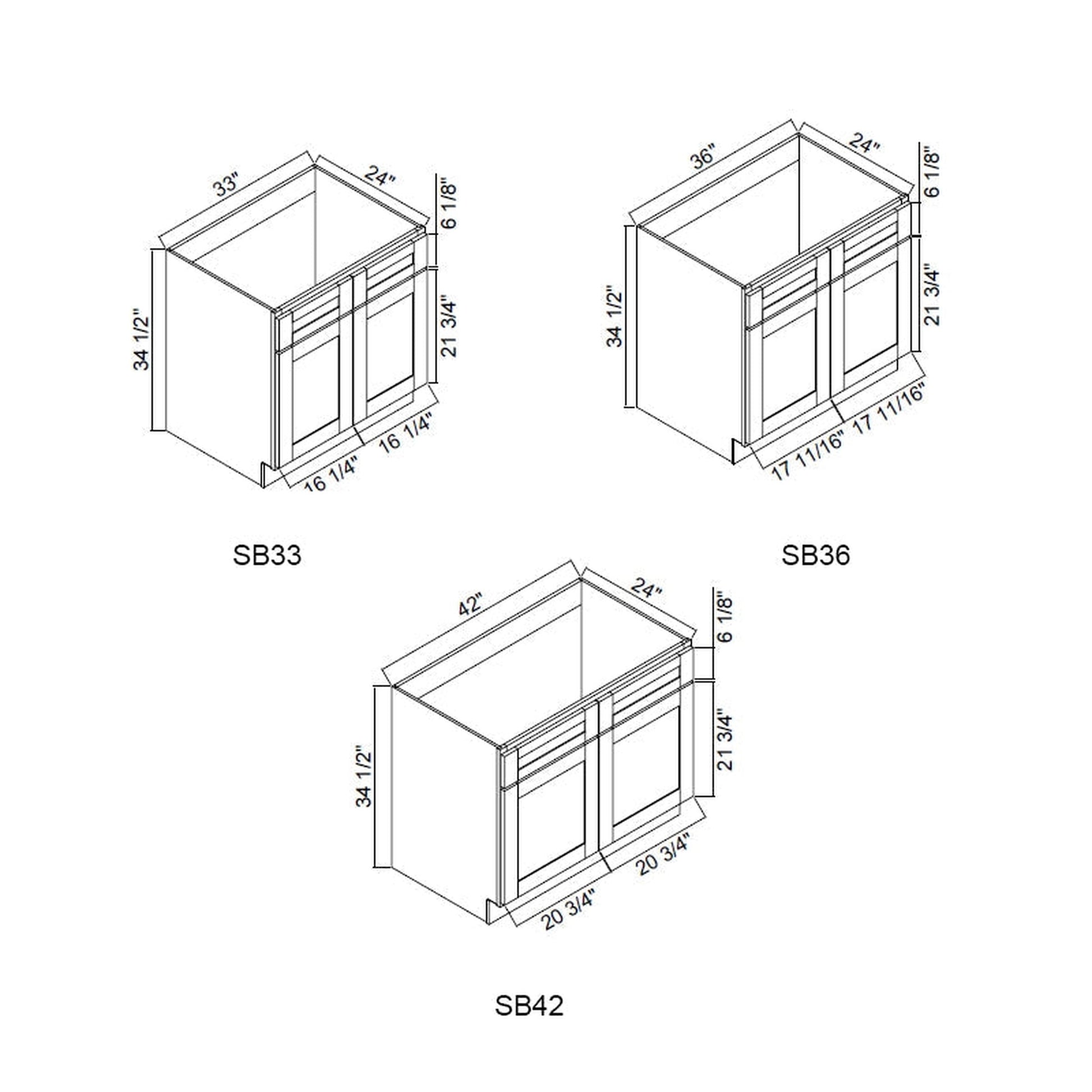 Domain Cabinets V12-VAS-NG Havana 12" x 35" With 3 Drawers Ash Wooden Vanity Drawer Base Cabinet