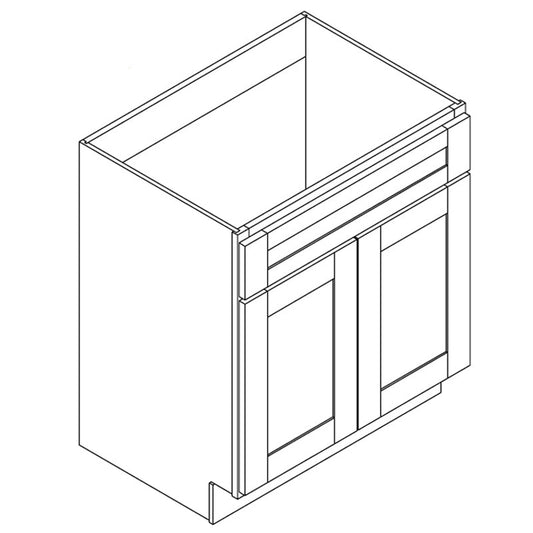 Domain Cabinets V12-VAS-NG Havana 12" x 35" With 3 Drawers Ash Wooden Vanity Drawer Base Cabinet