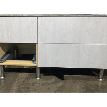 Domain Cabinets VDB15-FLS-IN Frameless Lucca Slab 15" x 24" With 2 Drawers Natural Wooden Floating Vanity Drawer Cabinet