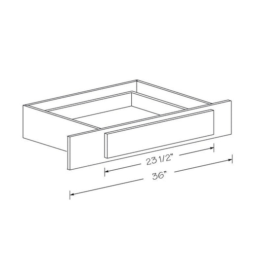 Domain Cabinets VKD36-MSB-SD Madison Slim Shaker 36" x 6" With 1 Drawer Black Wooden Vanity Knee Drawer