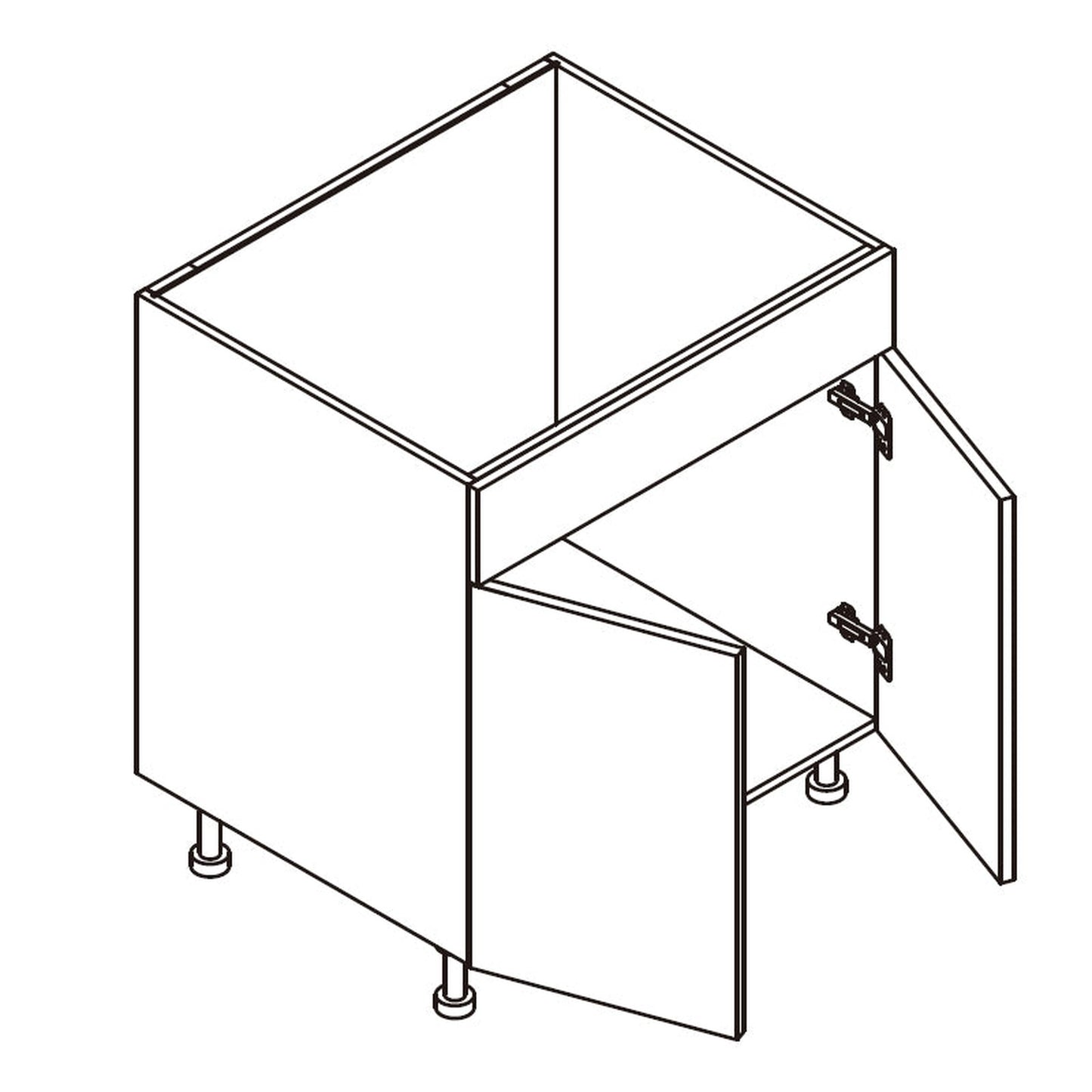 Domain Cabinets VSB30-PLP-UN Pale Pine 30" x 35" With 2 Doors White Wooden Vanity Sink Cabinet