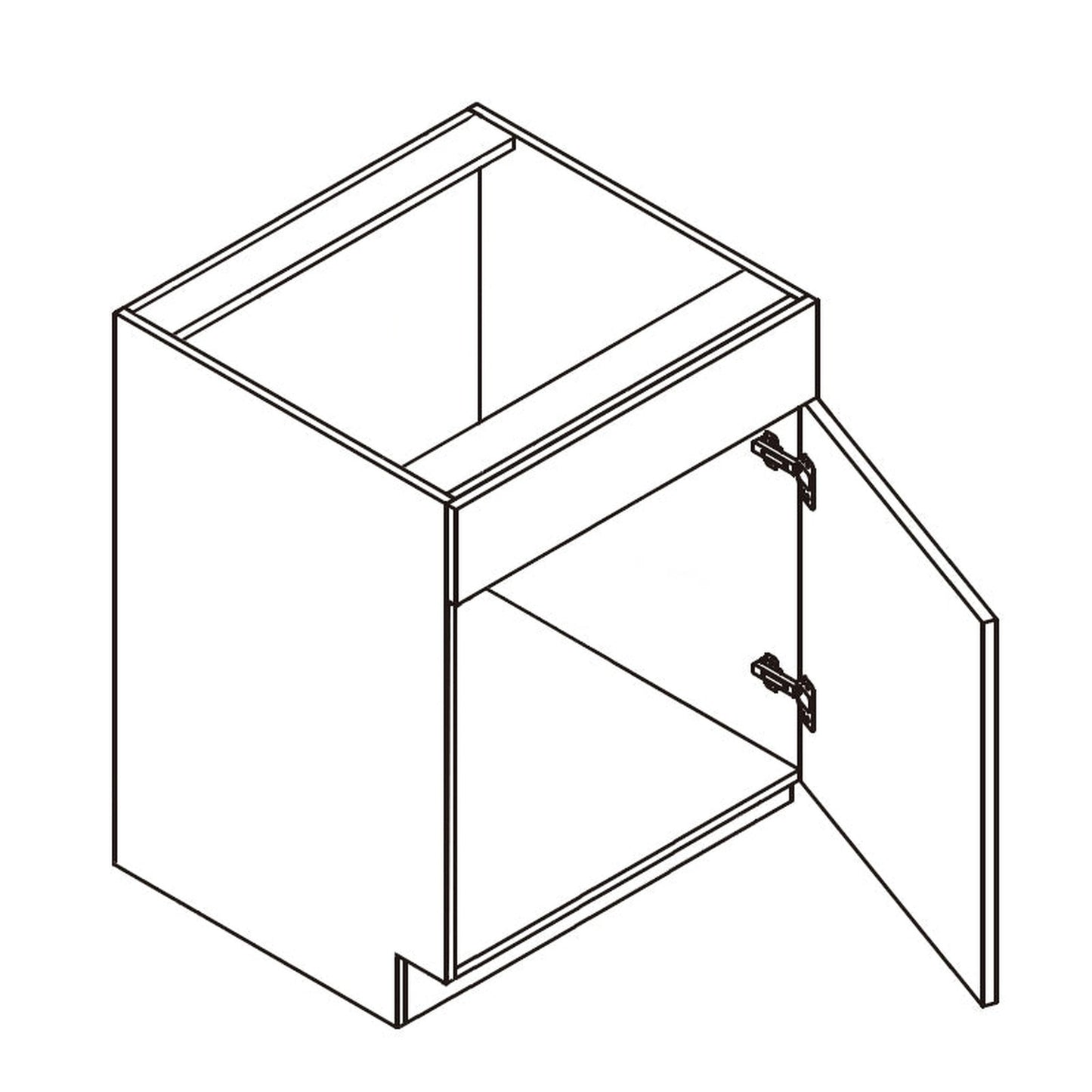 Domain Cabinets VSB36-GSO-UN Impression 36" x 35" With 2 Doors and 1 Falsefront Rustic Oak Wooden Vanity Sink Base Cabinet