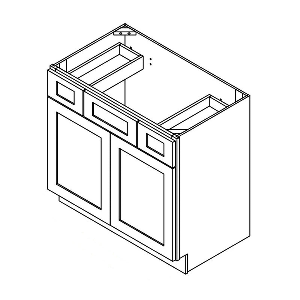 Domain Cabinets VSD36-CSB-SD Coastal Shaker 36