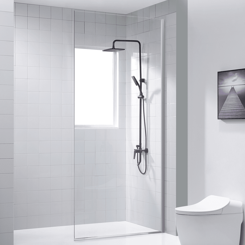 DreamWerks 32" x 79" Frameless Fixed Shower Door in Chrome - Clear Glass / Right