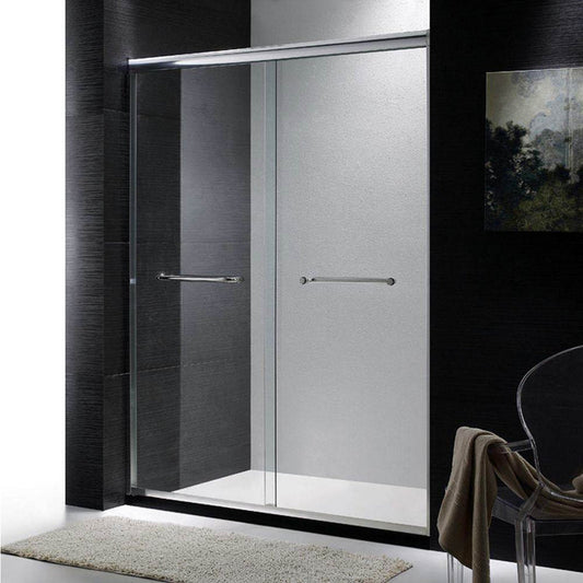 DreamWerks 48" x 72" Bright Chrome Sliding Shower Door