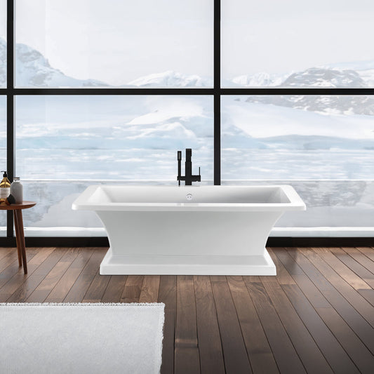 DreamWerks 66" x 30" Acrylic Pedestal Bathtub in White