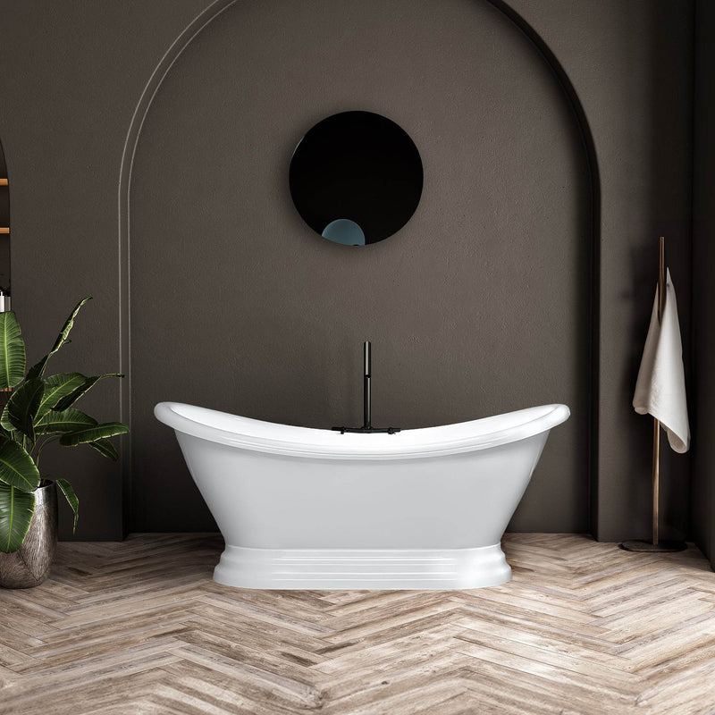 DreamWerks 69" x 30" Pedestal Bathtub in White