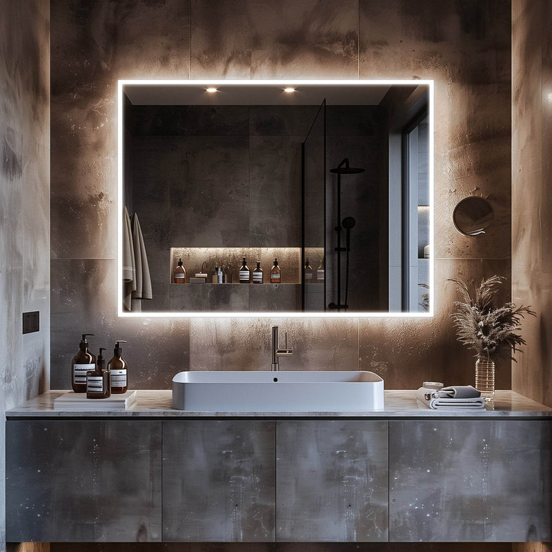 DreamWerks Camila 48" x 36" Frameless LED Mirror With Defogger and Integrated Touch Switch