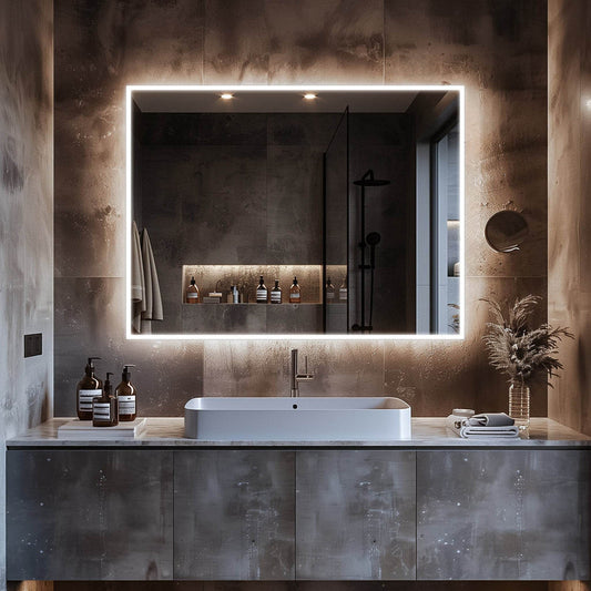 DreamWerks Camila 48" x 36" Frameless LED Mirror With Defogger and Integrated Touch Switch