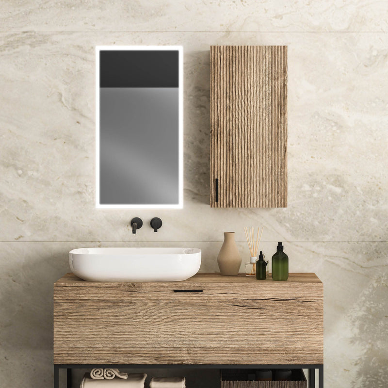 DreamWerks Dhalia 18" x 30" LED Bathroom Medicine Cabinet With Defogger and Internal Magnifying Mirror Glass