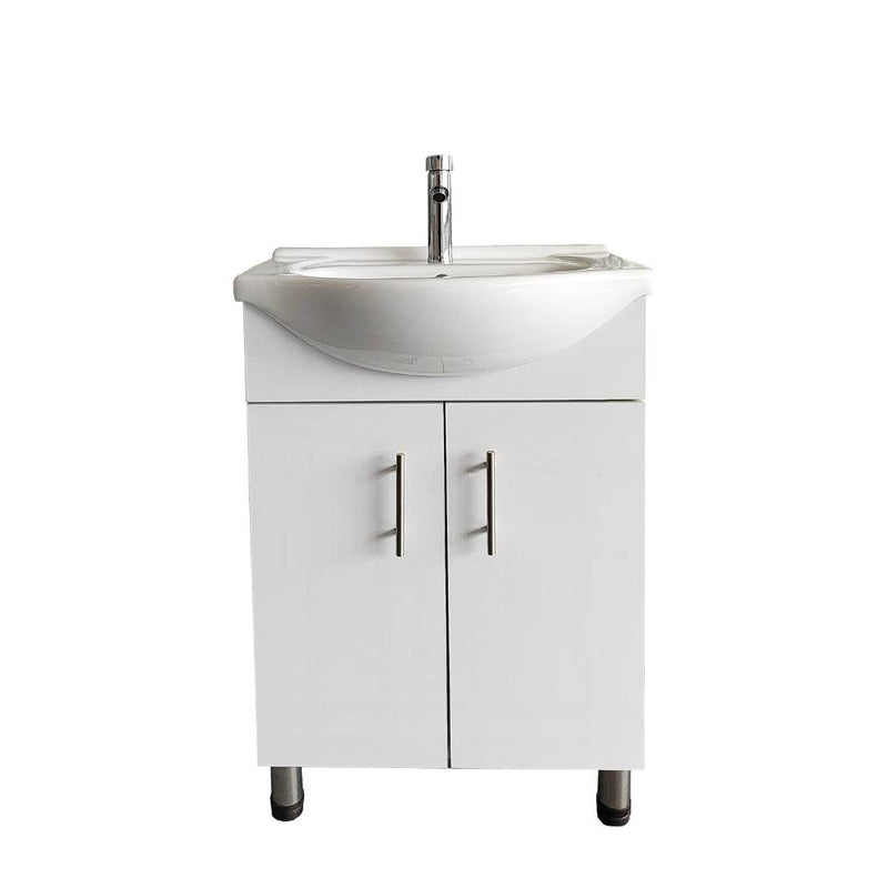 DreamWerks Lilly 24" x 34" x 18" Euro-Style Vanity in White With Ceramic Vanity Top