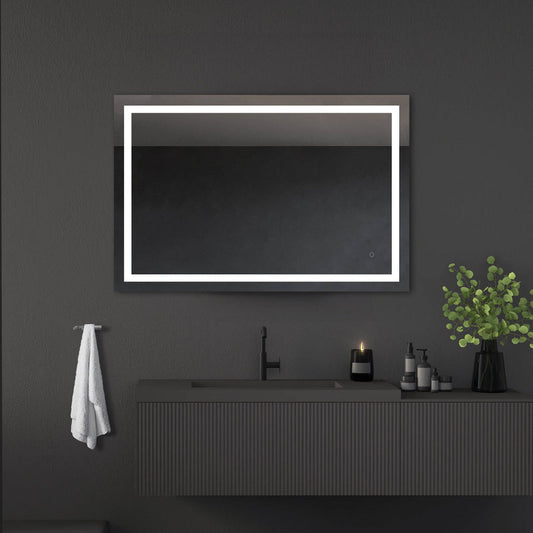 DreamWerks Riga 48" x 32" LED Mirror With Dimmer and Defogger
