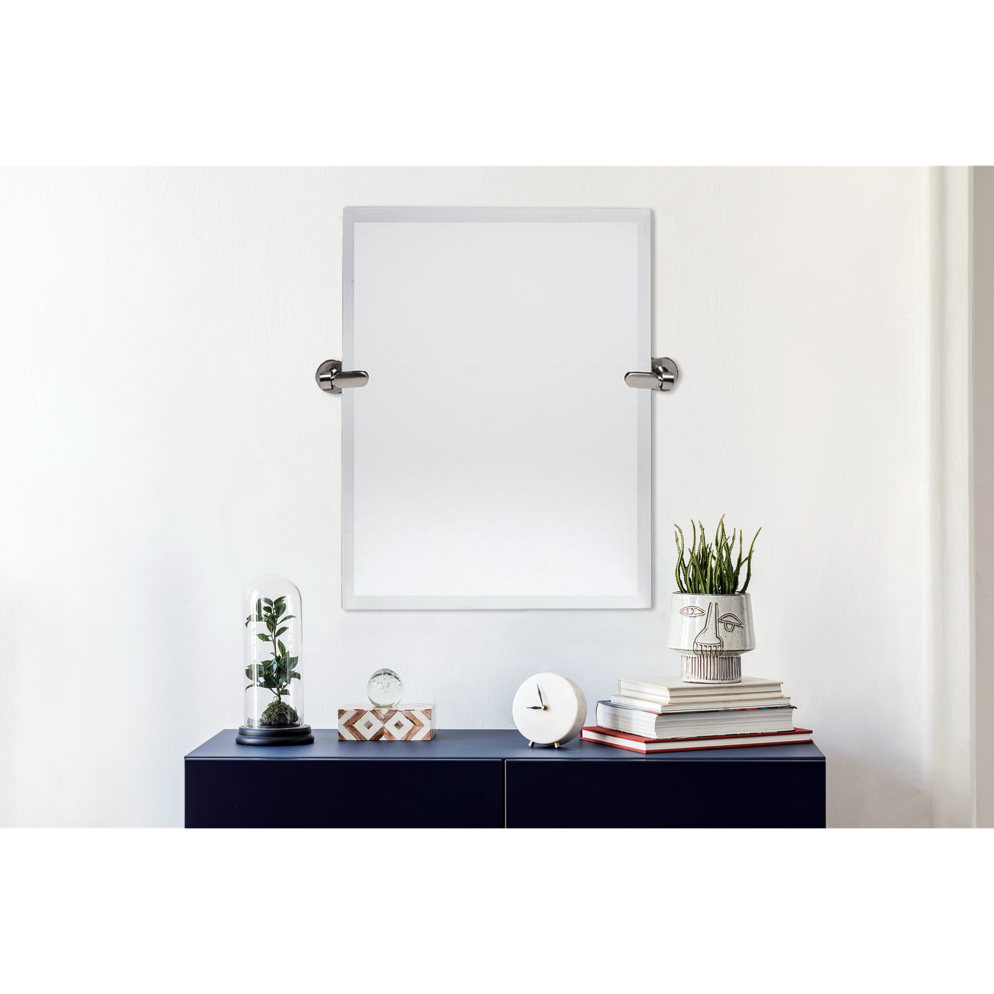 Dreamwerks 21" x 24" Brushed Nickel Rectangular Frameless Pivot Mirror