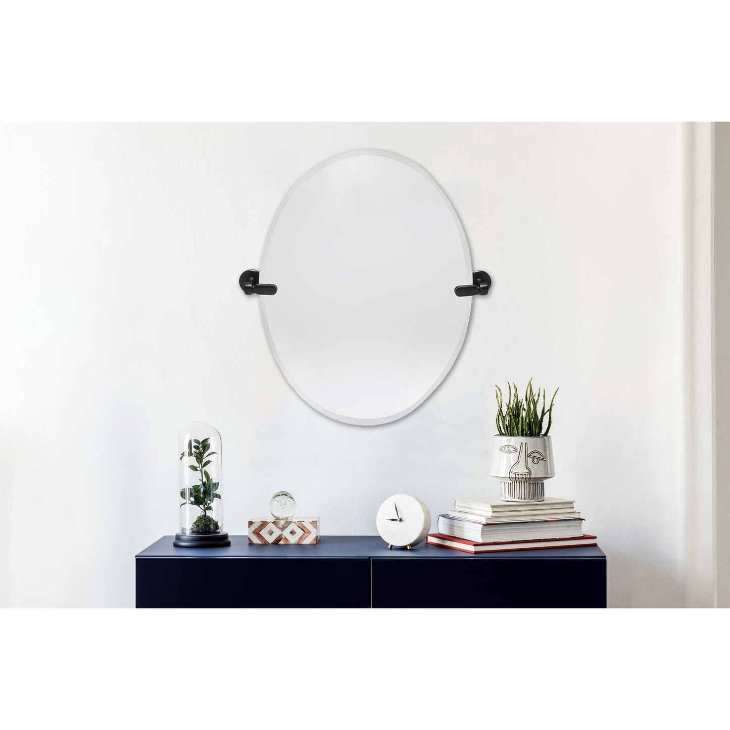 Dreamwerks 21" x 24" Oil-Rubbed Bronze Oval Frameless Pivot Mirror