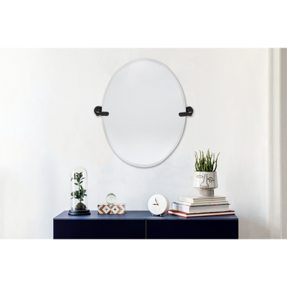 Dreamwerks 21" x 24" Oil-Rubbed Bronze Oval Frameless Pivot Mirror