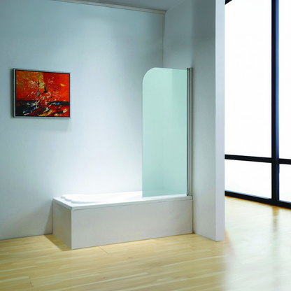 Dreamwerks 30" x 59" Chrome Frosted Glass Frameless Pivot Tub Door