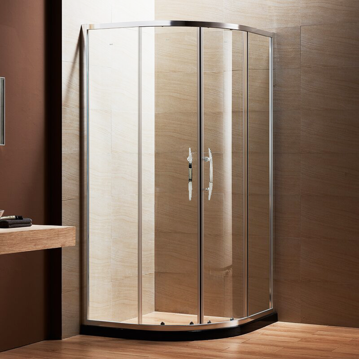 Dreamwerks 40" x 79" Clear Glass Framed Sliding Shower Enclosure With Chrome Handle