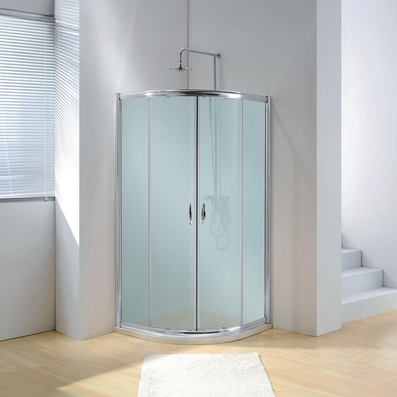 Dreamwerks 40" x 79" Frosted Glass Framed Sliding Shower Enclosure With Chrome Handle