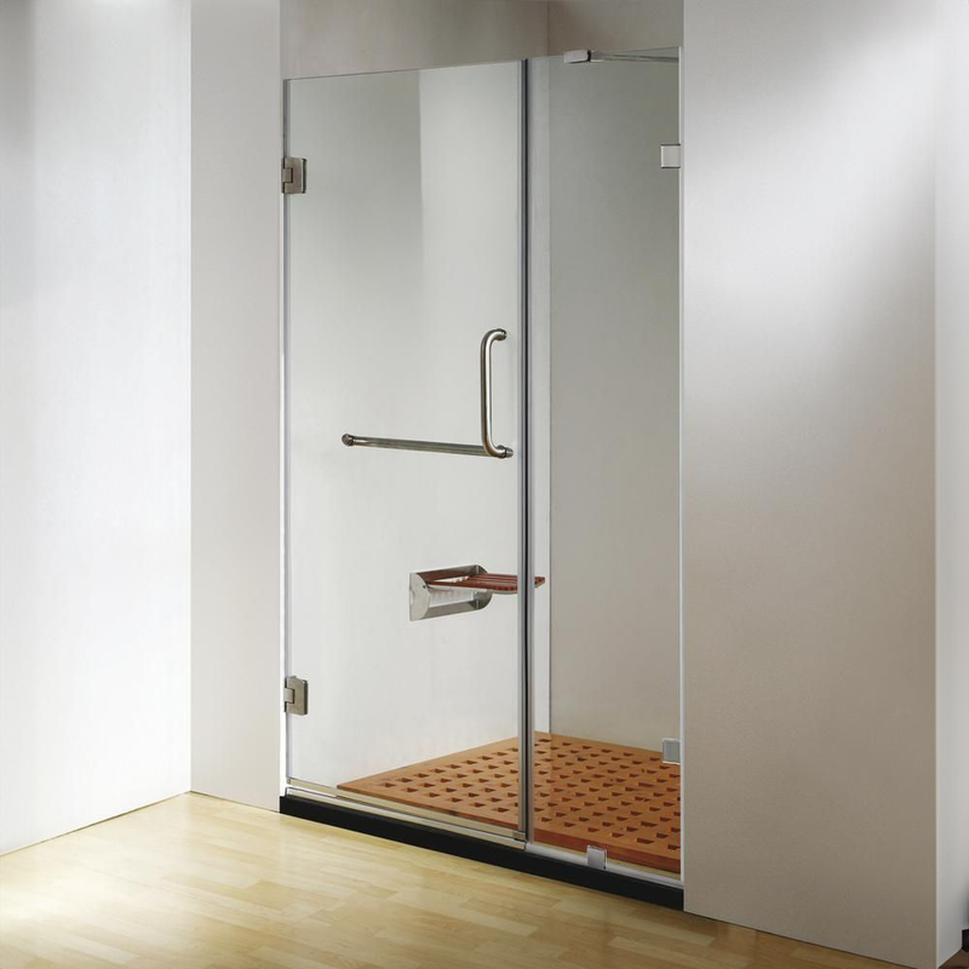 Dreamwerks 60 x 79 Clear Glass Frameless Hinged Shower Door With Chr US Bath Store