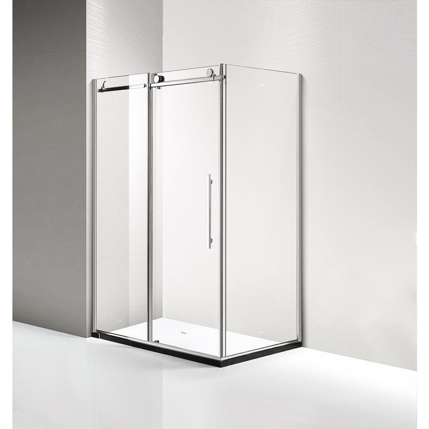 Dreamwerks 60" x 79" Clear Glass Frameless Sliding Shower Door With Stainless Steel Handles