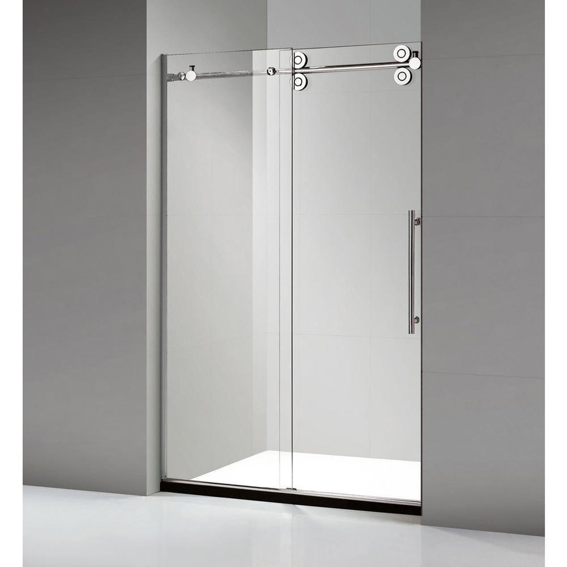 Dreamwerks 60" x 79" Clear Glass Frameless Sliding Shower Door With Stainless Steel Handles