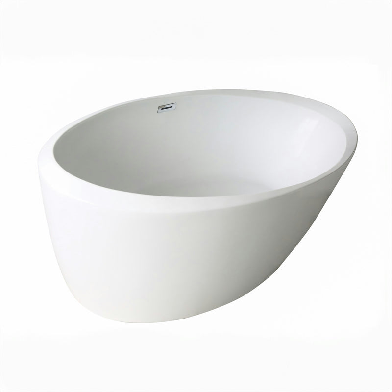 Dreamwerks Marbella 67" Glossy White Acrylic Flatbottom Oval Bathtub