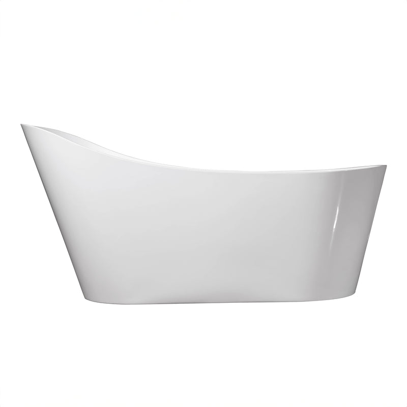 Dreamwerks Miranda 67" Glossy White Acrylic Flatbottom Curved Bathtub