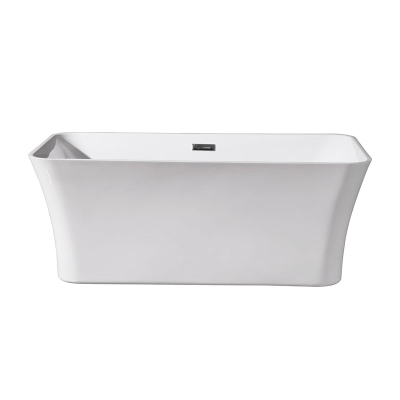 Dreamwerks Valencia 67" Glossy White Acrylic Flatbottom Rectangular Bathtub