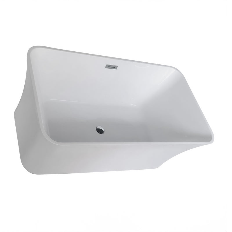 Dreamwerks Valencia 67" Glossy White Acrylic Flatbottom Rectangular Bathtub