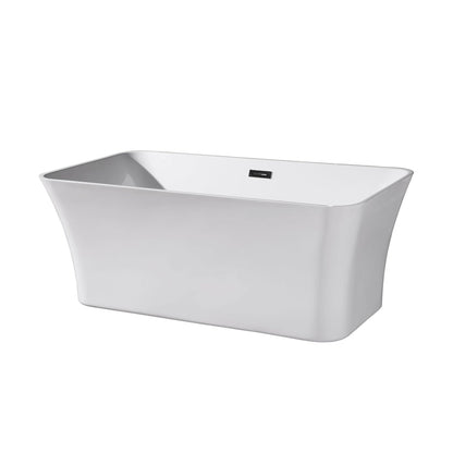 Dreamwerks Valencia 67" Glossy White Acrylic Flatbottom Rectangular Bathtub