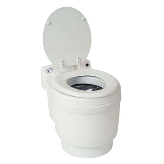 Dry Flush Laveo Standard White Portable Toilet with Car Adapter Plug