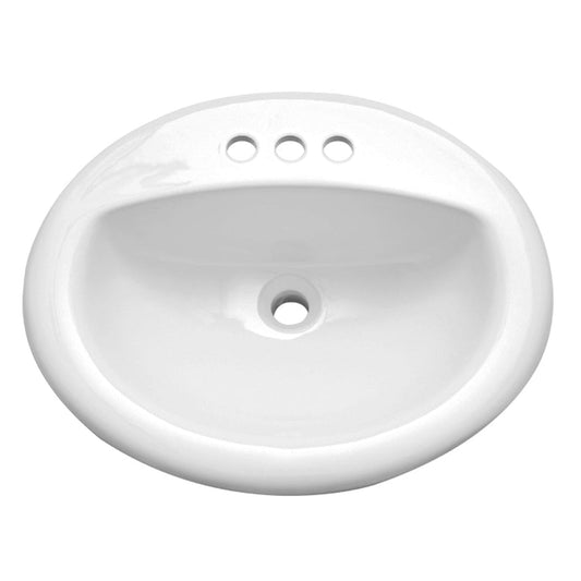 Duko 20" x 17" Oval Ceramic Drop-In Sink