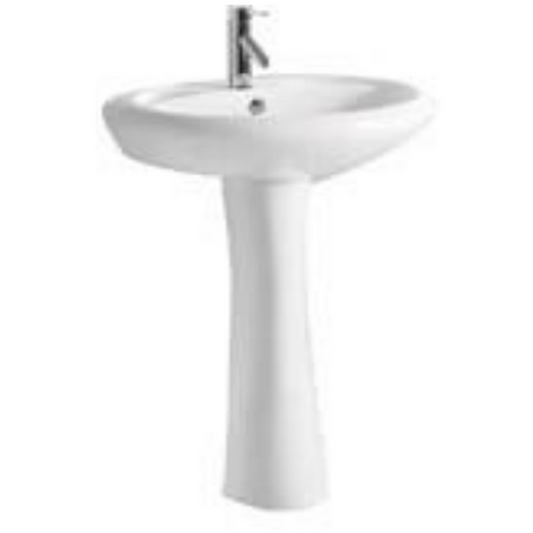 Duko 24" x 33" White Ceramic Pedestal Sink
