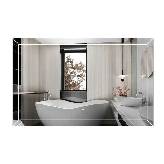 Duko Athena 48" x 30" Clear Glass With White LED Mirror, Anti-Fog and Bluetooth Options Vanity Mirror