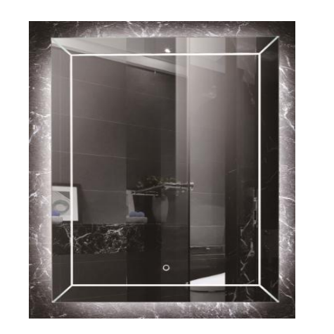 Duko Athena - D 55" With LED Mirror and Anti-Fog, Bluetooth Options Clear Glass Vanity Mirror