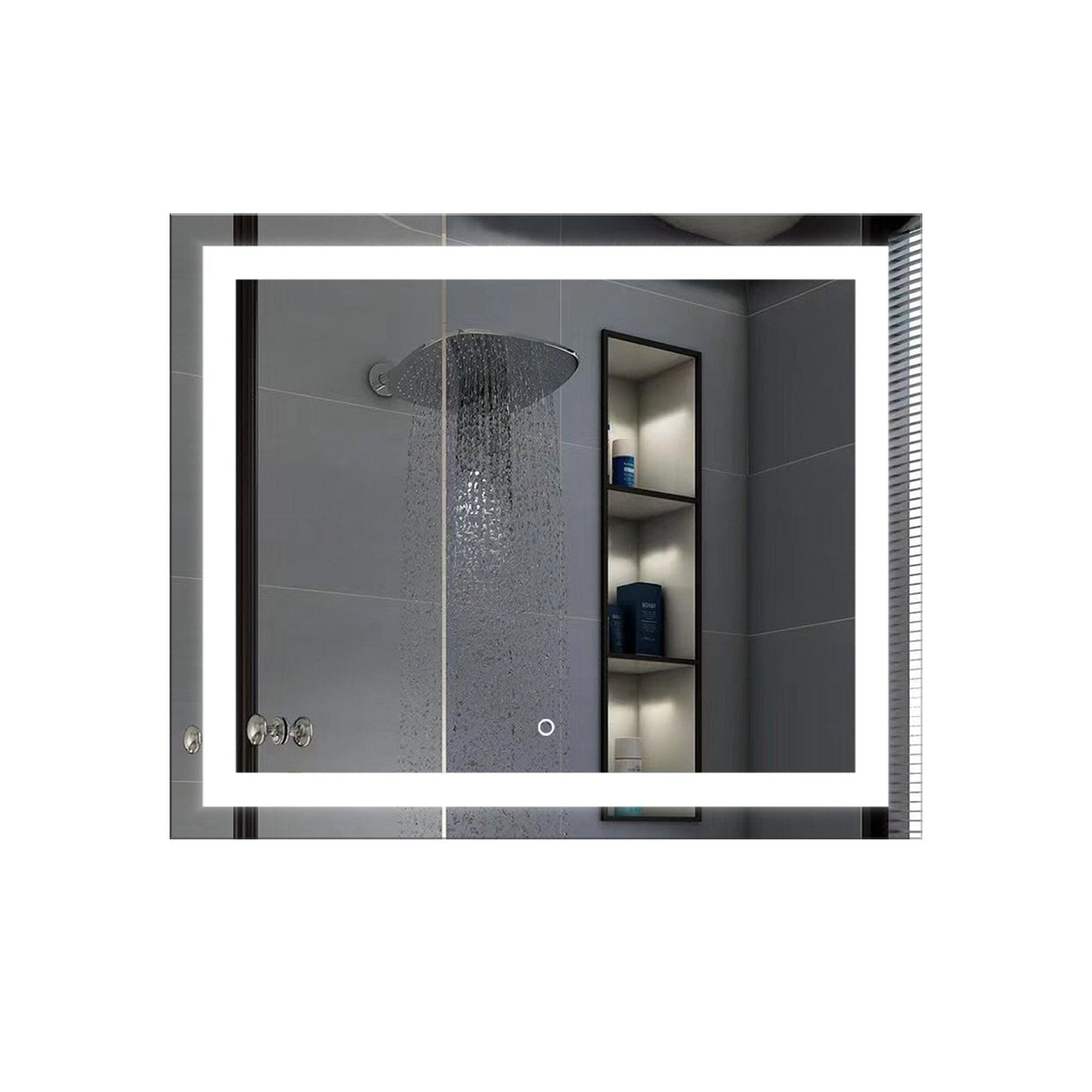 Duko Aurora 36" x 30" Aluminum Vanity Mirror With White LED Mirror, Anti-Fog and Bluetooth Options