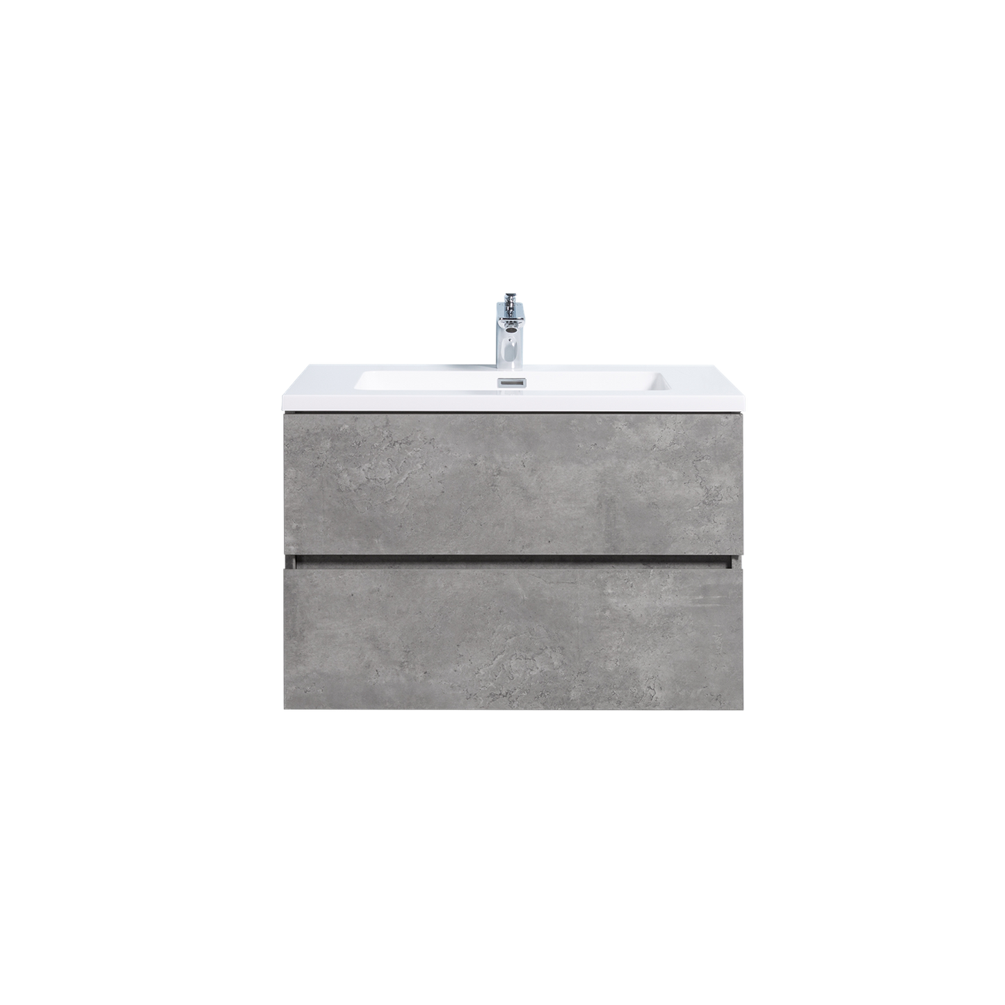 Duko Edi 30" With White Single Basin and Drawer Cabinet Cement Gray Wooden Vanity Set