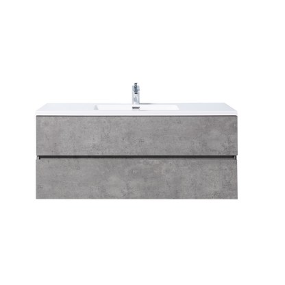 Duko Edi 48" With White Single Basin and Drawer Cabinet Cement Gray Wooden Vanity Set