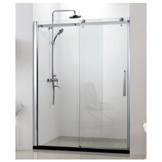 Duko Rocky 48" x 76" With 1 Fixed and 1 Sliding Door Polished Chrome Aluminum/Glass Shower Door