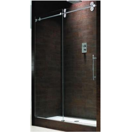 Duko Sonny 48" x 76" Double Sliding Matte Black Aluminum/Glass Shower Door