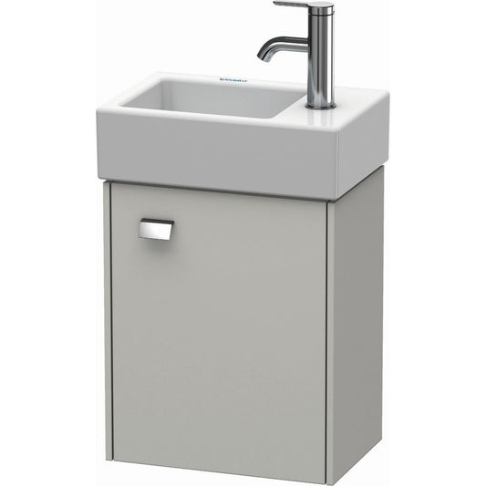 Duravit Brioso 14" x 17" x 9" Wall-Mount Vanity Unit With Right Hinge One Door Cabinet in Concrete Grey Matt and Chrome Handle