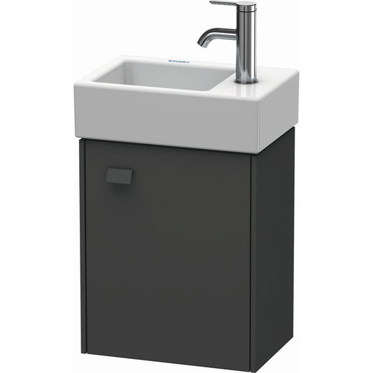 Duravit Brioso 14" x 17" x 9" Wall-Mount Vanity Unit With Right Hinge One Door Cabinet in Graphite Matt