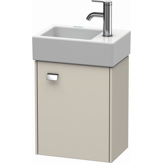 Duravit Brioso 14" x 17" x 9" Wall-Mount Vanity Unit With Right Hinge One Door Cabinet in Taupe and Chrome Handle