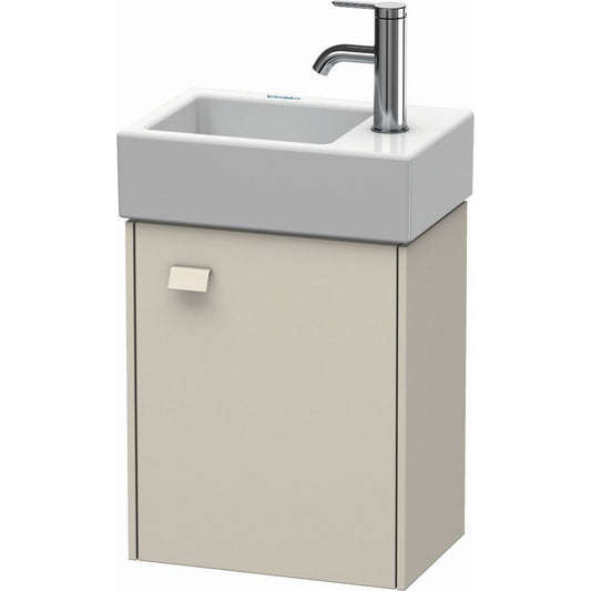 Duravit Brioso 14" x 17" x 9" Wall-Mount Vanity Unit With Right Hinge One Door Cabinet in Taupe