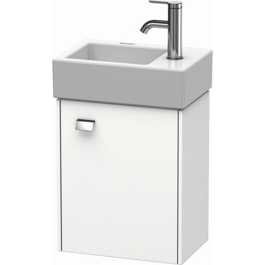 Duravit Brioso 14" x 17" x 9" Wall-Mount Vanity Unit With Right Hinge One Door Cabinet in White Matt and Chrome Handle