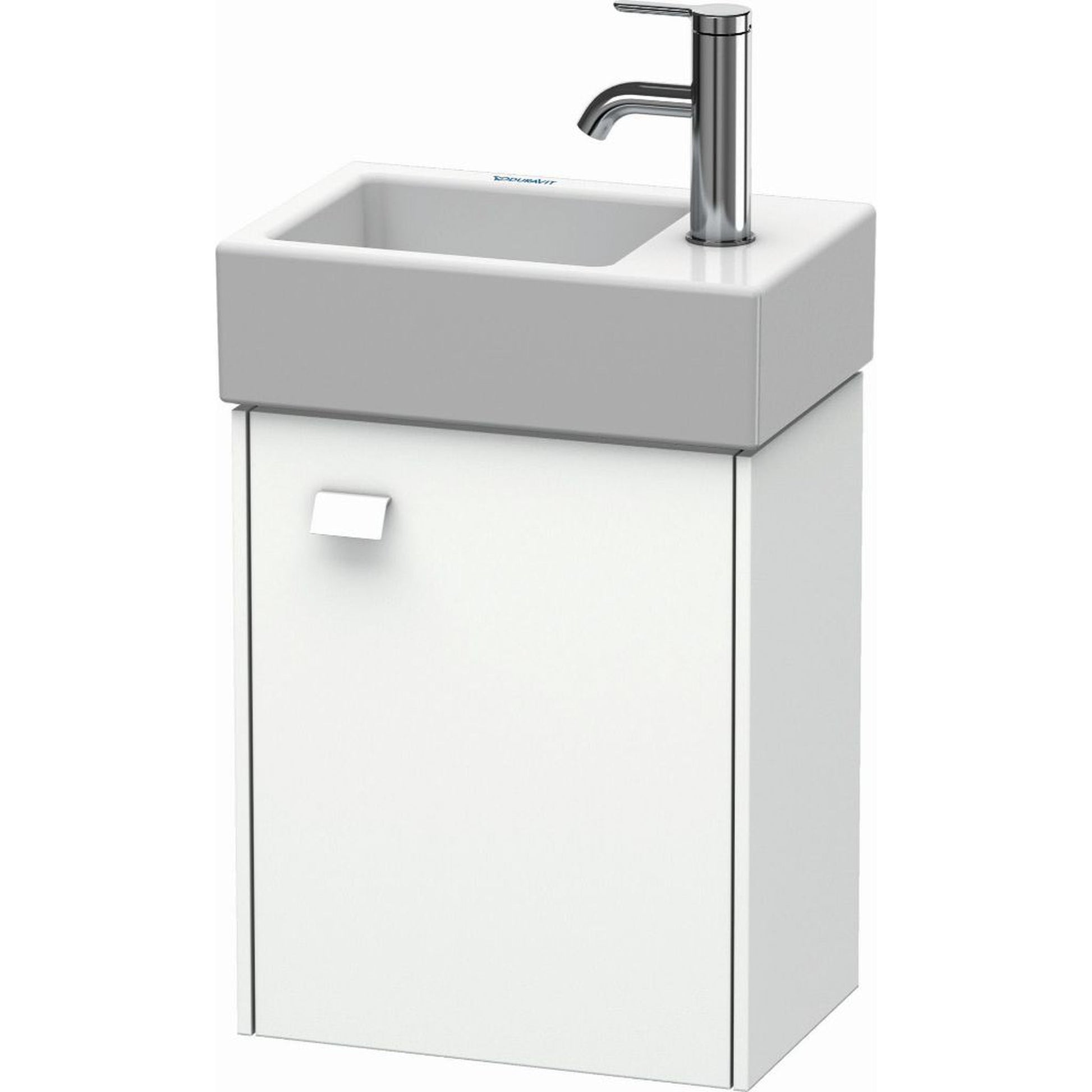 Duravit Brioso 14" x 17" x 9" Wall-Mount Vanity Unit With Right Hinge One Door Cabinet in White Matt