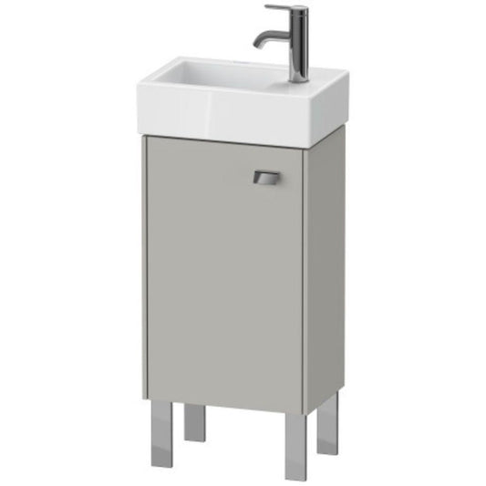 Duravit Brioso 14" x 22" x 9" Floor Standing Vanity Unit With Left Hinge One Door Cabinet in Concrete Grey Matt and Chrome Handle