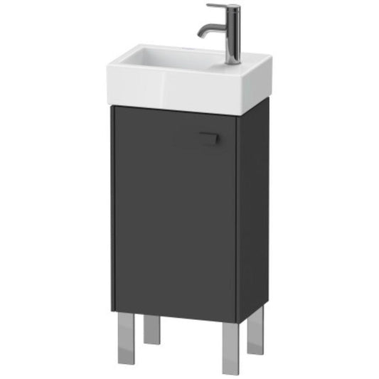 Duravit Brioso 14" x 22" x 9" Floor Standing Vanity Unit With Left Hinge One Door Cabinet in Graphite Matt