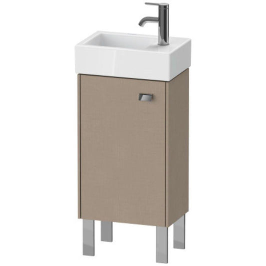 Duravit Brioso 14" x 22" x 9" Floor Standing Vanity Unit With Left Hinge One Door Cabinet in Linen and Chrome Handle