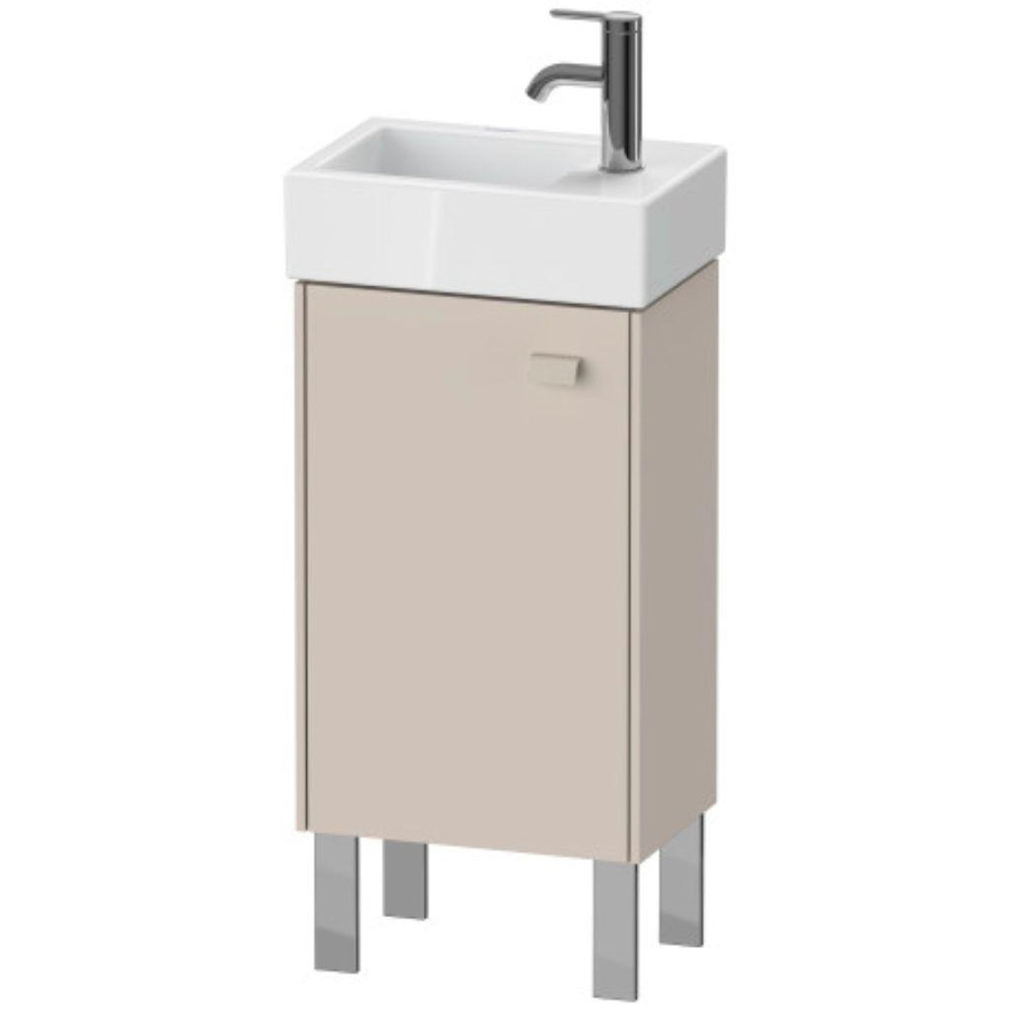 Duravit Brioso 14" x 22" x 9" Floor Standing Vanity Unit With Left Hinge One Door Cabinet in Taupe